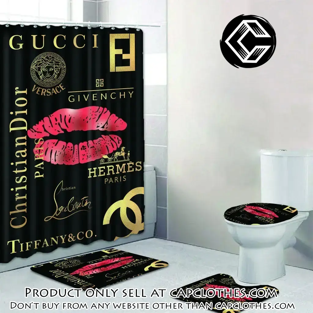 Gucci dior hermes chanel lips fashion limited luxury brand bathroom set home decor cc4223117